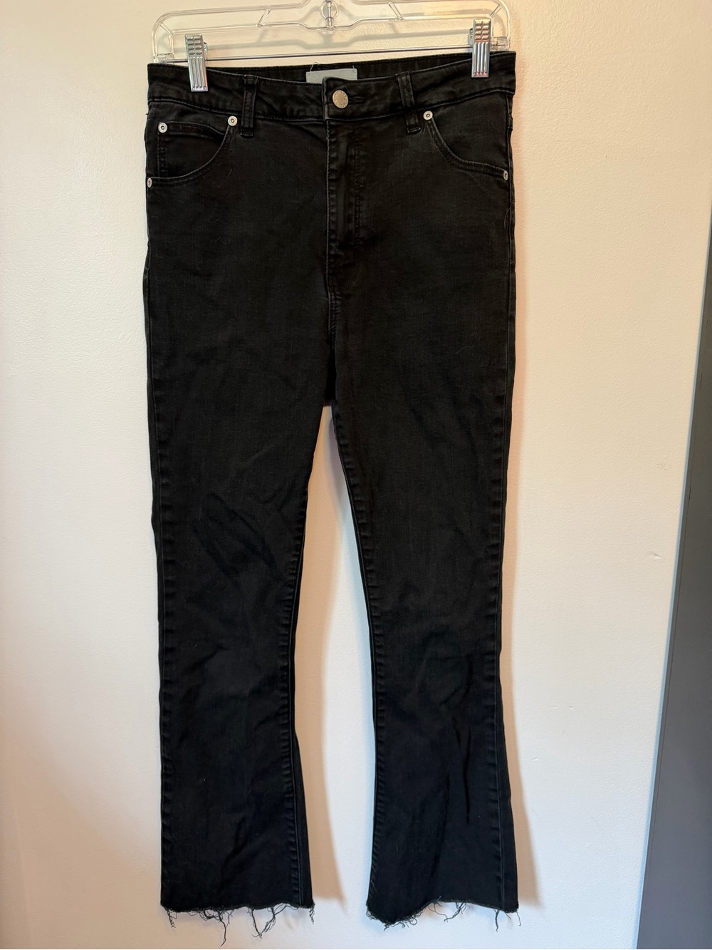 Rollas East Coast Bootcut Frayed Hem Black Jeans Size 29 Goth Punk Rocker